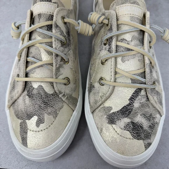 Sperry Women's Camouflage Metallic Leather Slip On Boat Shoes Top Sider Size 10 - Picture 3 of 11